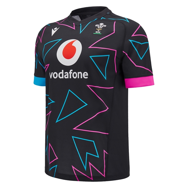 Wales Mens Away Pathway Rugby Shirt-Black 2025 - Front