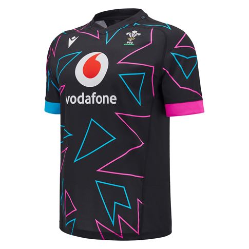 Wales Mens Away Pathway Rugby Shirt-Black 2025 - Front Wales Mens Away Pathway Rugby Shirt-Black 2025 - Front