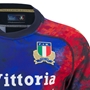 Italy Mens Home Training Rugby Shirt 25/26 Navy - Italian Rugby Federation Logo Close-up 