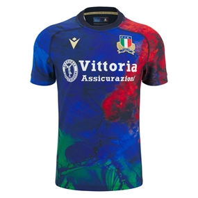 Italy Mens Home Training Rugby Shirt 25/26 Navy - Front