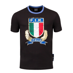 Italy Junior Fanwear T-Shirt 25/26 Black - Front