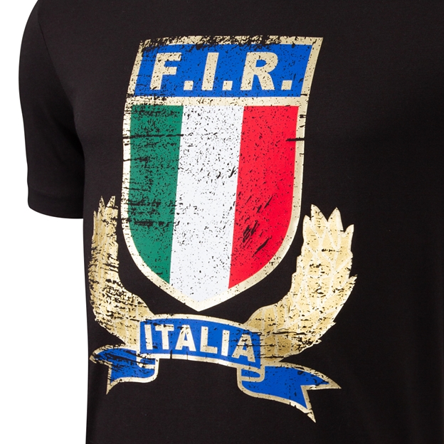 Italy Junior Fanwear T-Shirt 25/26 Black - FIR Crest