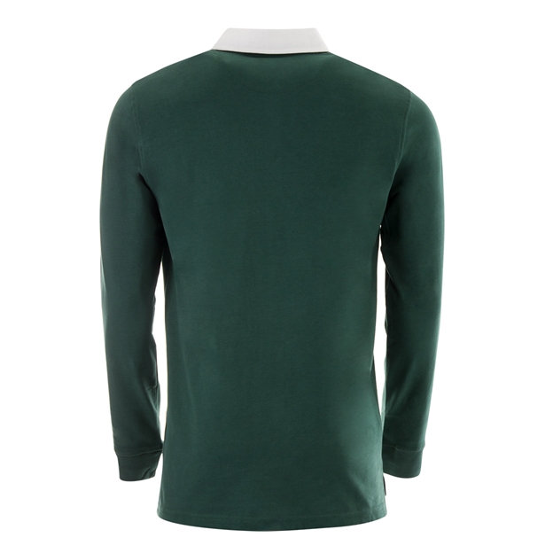 Womens World Cup Ireland Adults Classic Heavyweight Rugby Shirt Bottle Green - Back
