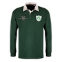 Ireland Adults Classic XV Heavyweight Rugby Shirt Long Sleeve Bottle Green - Front 