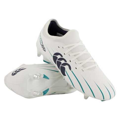 Canterbury Adults Speed Falcon 2.0 Team Soft Ground Rugby Boots White - Front View
