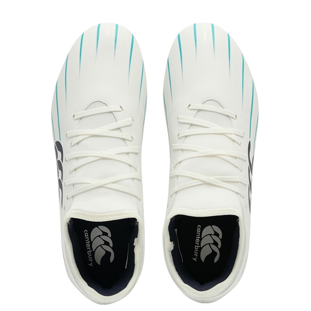 Canterbury Adults Speed Falcon 2.0 Team Soft Ground Rugby Boots White - Pair Top View