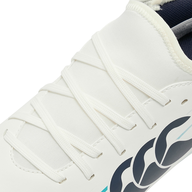 Canterbury Adults Speed Falcon 2.0 Team Soft Ground Rugby Boots White - Lacing Close-up