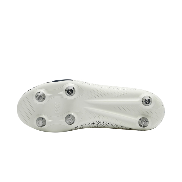 Canterbury Kids Stampede Groundbreak Team Soft Ground Rugby Boots White - Soleplate View
