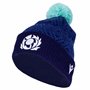 Scotland Adults Pom Pom Beanie - Navy Green 2025 - Front 