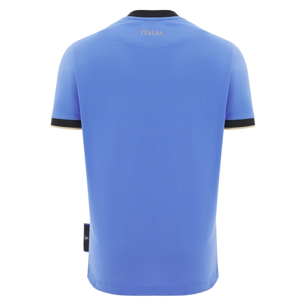 Italy Mens Supporters T-Shirt 25/26 Blue/Black - Back