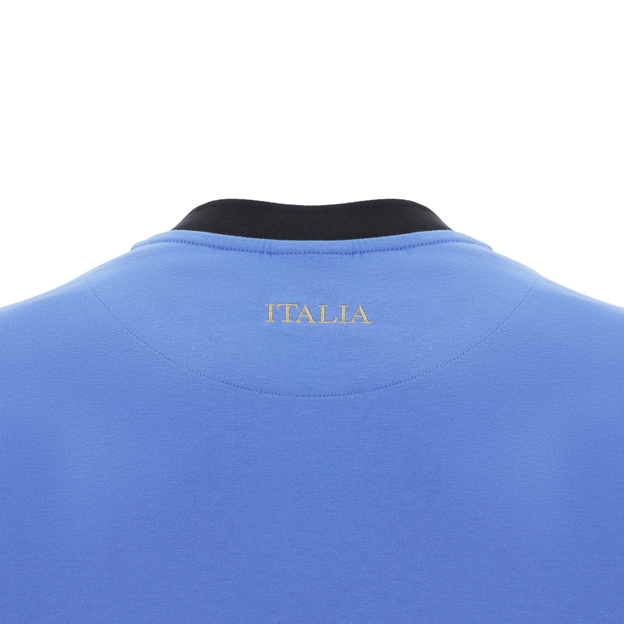 Italy Mens Supporters T-Shirt 25/26 Blue/Black - Neck Detail