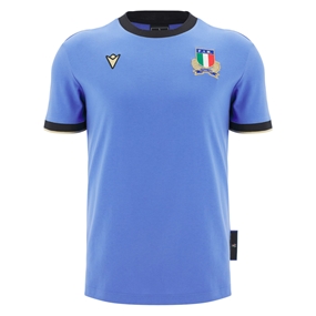 Italy Mens Supporters T-Shirt 25/26 Blue/Black - 100% Cotton