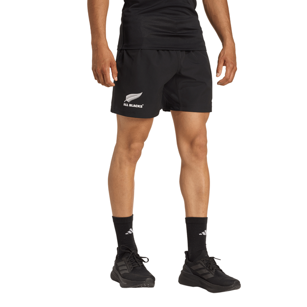 All Blacks Mens Home Rugby Shorts 25/26 Black - Model Walking