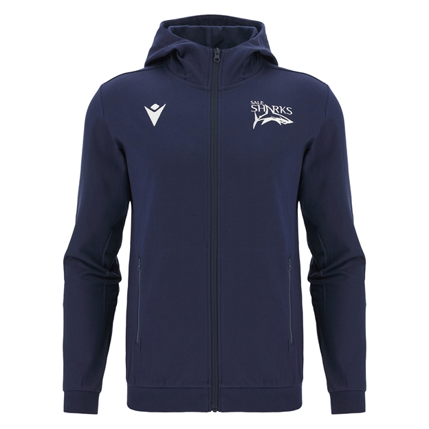 Sale Sharks Mens Cotton Hoodie 25/26 Navy - Front