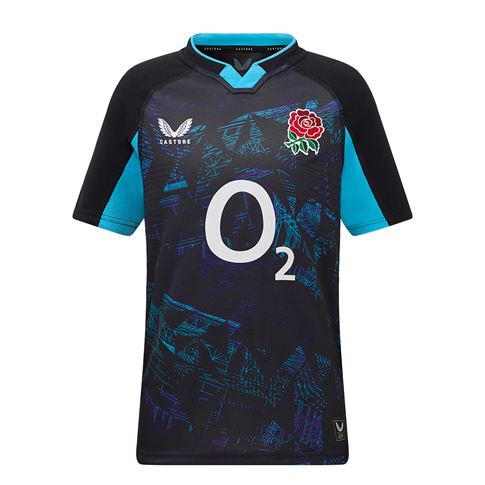 England Kids Away Rugby Shirt 25/26 Black - Front England Kids Away Rugby Shirt 25/26 Black - Front