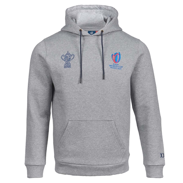 Mens Rugby World Cup 2023 Logo Hoodie - Grey