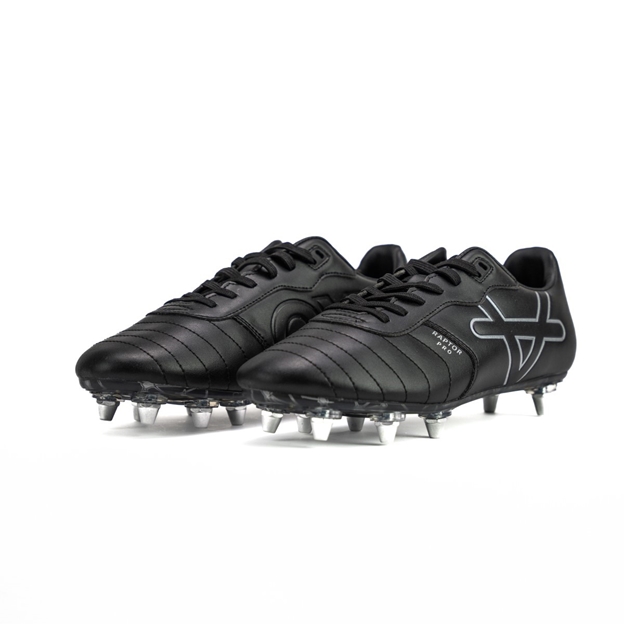 Oxen Adults Raptor Pro Soft Ground Rugby Boots-Black/Silver - Front