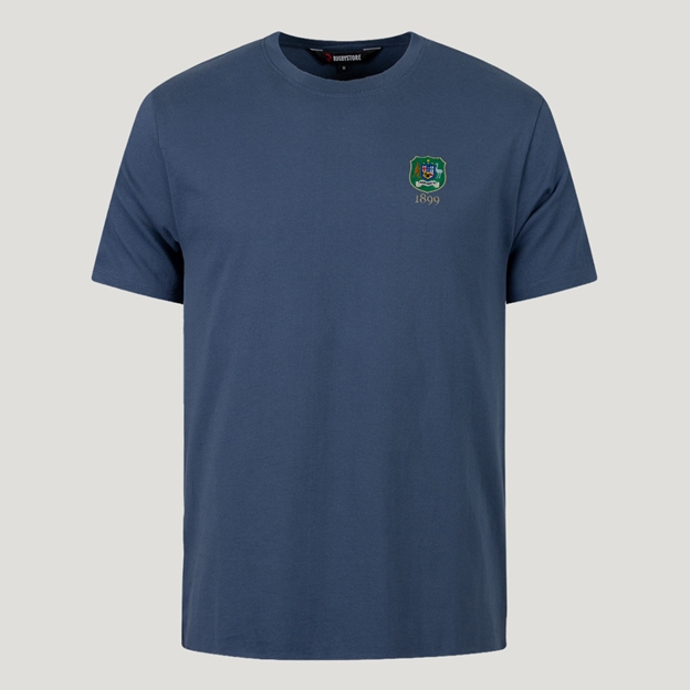 Australia 1899 Crest Pure Cotton T-Shirt Petrol Blue - Front View