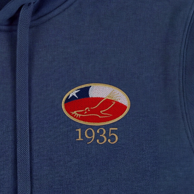 Chile 1935 Pure Cotton Hoodie - Petrol Blue