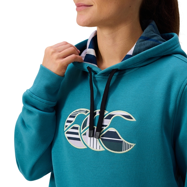 Canterbury Womens Uglies Hoodie Storm Blue - Model Front Close-up