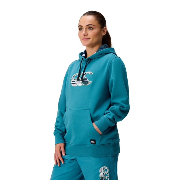 Canterbury Womens Uglies Hoodie Storm Blue - Model Walking View