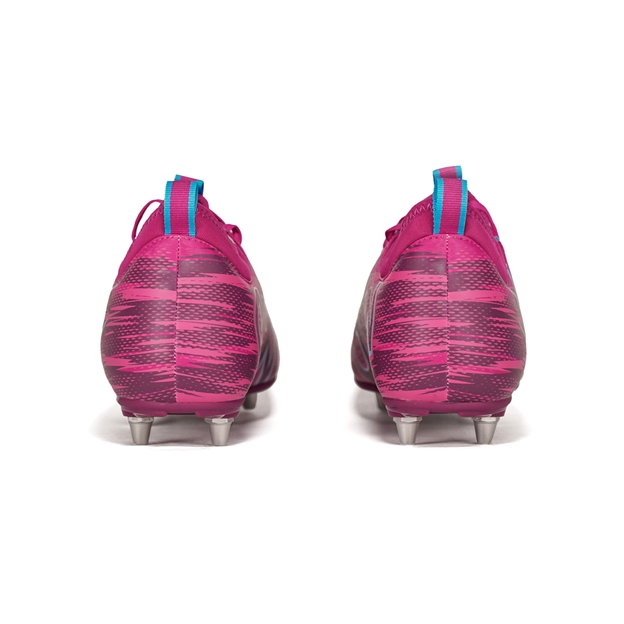 Oxen Adults Meta X 6S Soft Ground Rugby Boots Purple Haze - Heel View