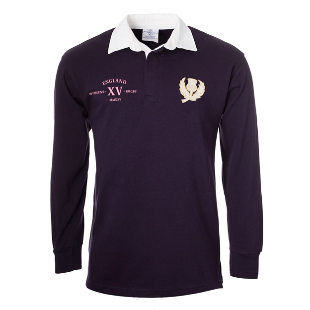 Scotland Adults Classic XV Rugby Shirt Long Sleeve Navy - Front