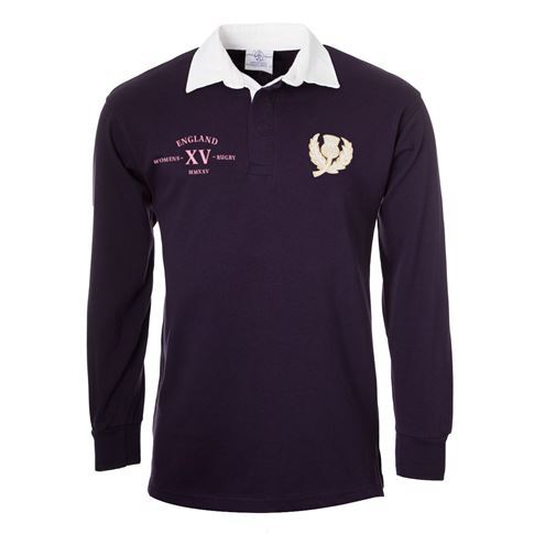 Scotland Adults Classic XV Rugby Shirt Long Sleeve Navy - Front Scotland Adults Classic XV Rugby Shirt Long Sleeve Navy - Front
