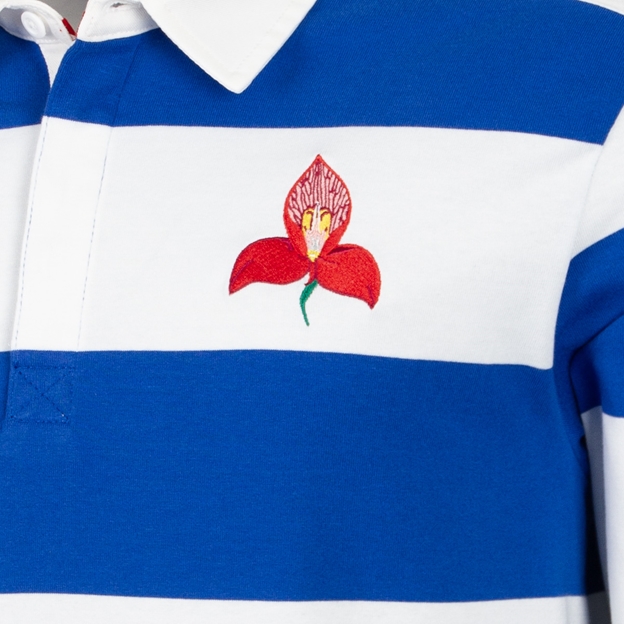 Stormers Adults Heritage Rugby Shirt Long Sleeve 26/27 Royal Blue - Badge Close-up