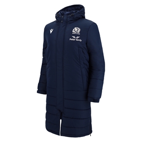 Scotland Mens Travel Long Puffa Jacket Navy 2023 - Front