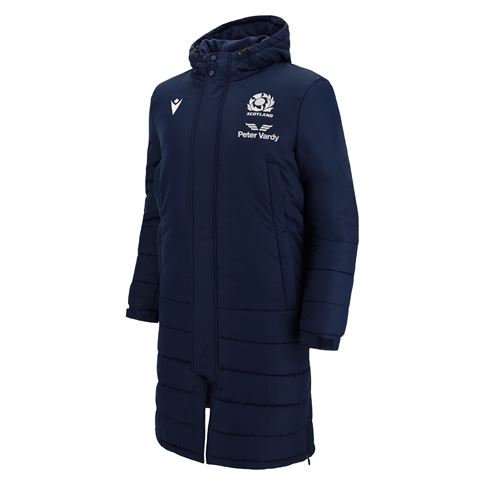Scotland Mens Travel Long Puffa Jacket Navy 2023 - Front Scotland Mens Travel Long Puffa Jacket Navy 2023 - Front