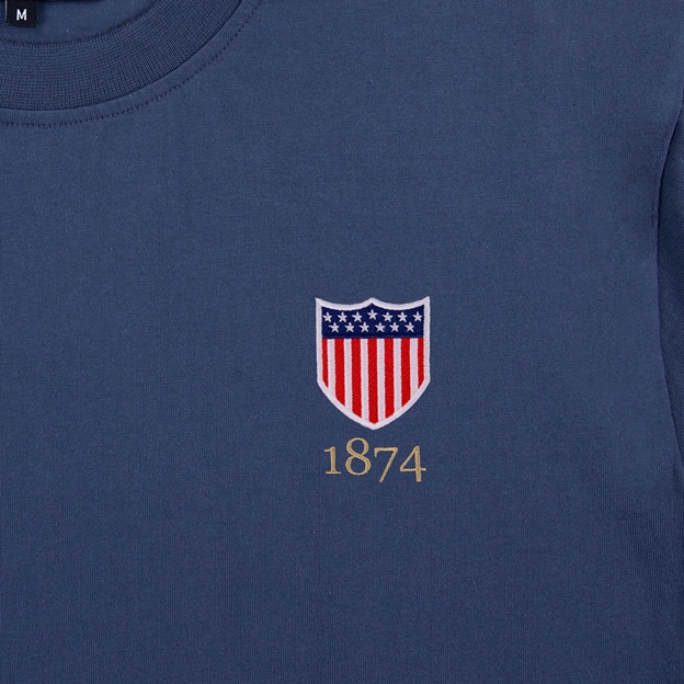 USA 1874 Pure Cotton T-Shirt - Petrol Blue