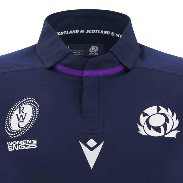 Scotland Womens WRWC 2025 Home Rugby Shirt Navy - Close-up