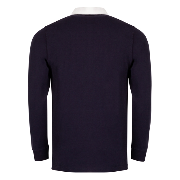 Scotland Adults Classic XV Heavyweight Rugby Shirt Long Sleeve Navy - Back