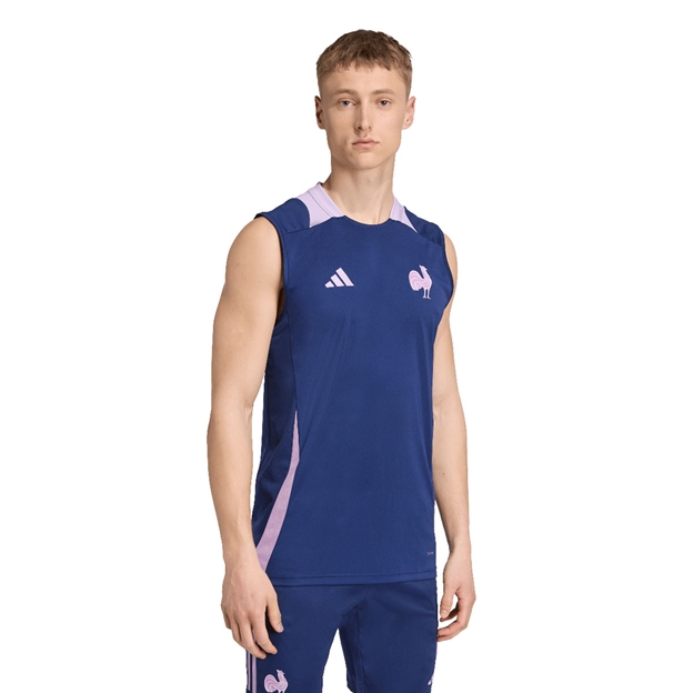 France Mens Singlet 25/26 Blue - Model Walking
