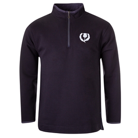 Scotland Mens Classic 1/4 Zip Sweatshirt Navy - Front