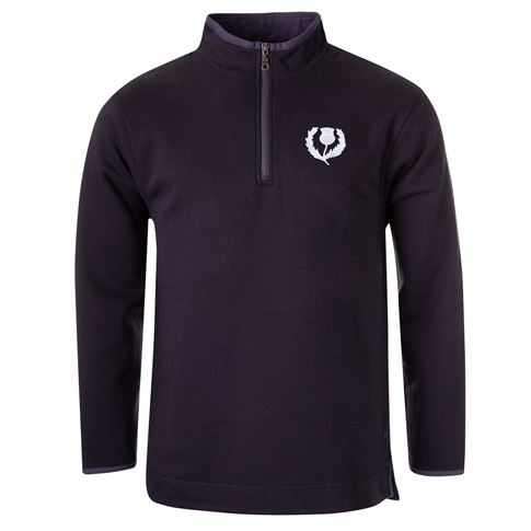 Scotland Mens Classic 1/4 Zip Sweatshirt Navy - Front