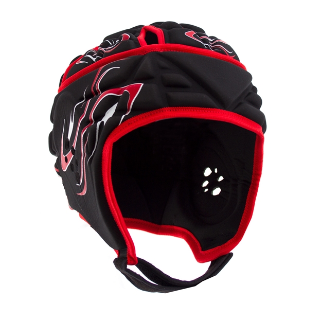 Optimum Inferno Headguard Black/Red - Front View