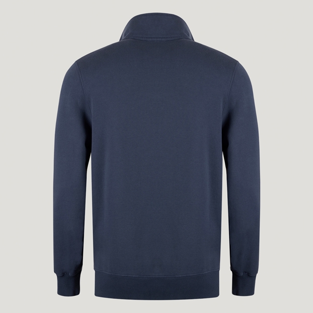 Wales 1881 Pure Cotton Half Zip Sweatshirt - Petrol Blue