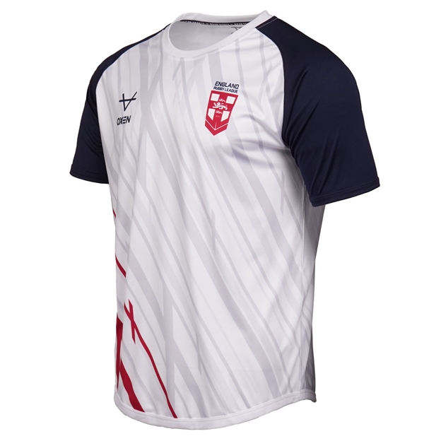 England Mens Rugby League World Cup Warm Up T-Shirt 2026 White - Side View