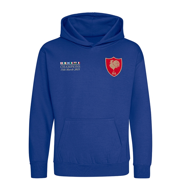 France Kids Champions 2025 Classic Hoodie Royal - Front