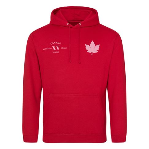 Womens World Cup Canada Adults Classic Hoodie Red - Front Womens World Cup Canada Adults Classic Hoodie Red - Front