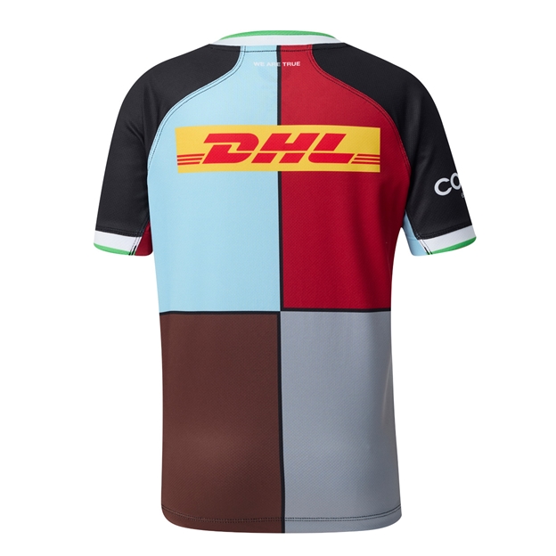 Harlequins Womens Home Rugby Shirt 26/27 Black - Back View