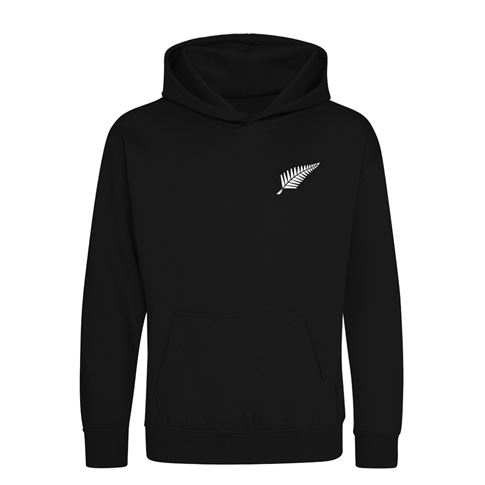New Zealand Kids Classic Hoodie Black - Front View