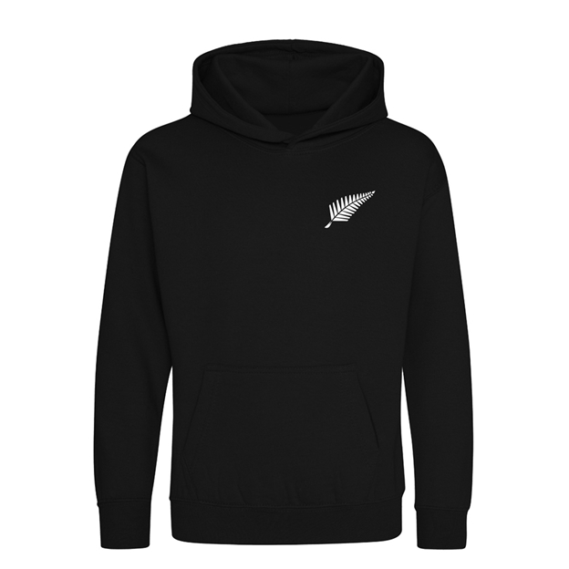 New Zealand Kids Classic Hoodie Black - Front View