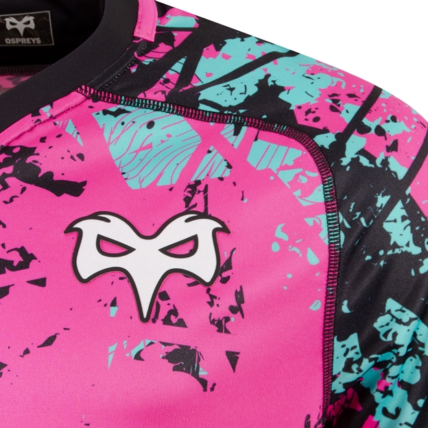 Ospreys Mens Euro Rugby Shirt 25/26 - Osprey Logo Ospreys Mens Euro Rugby Shirt 25/26 - Osprey Logo