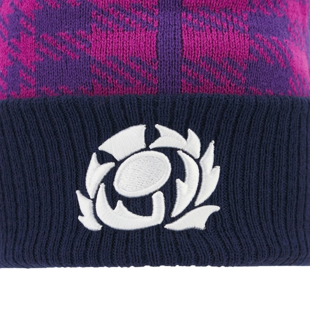 Scotland Adults Pom Pom Beanie 25/26 Navy - 3D Embroidery