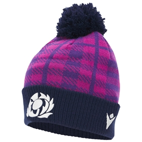 Scotland Adults Pom Pom Beanie 25/26 Navy - Front