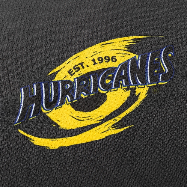 Hurricanes Mens Training T-Shirt 2026 Black - Hurricanes Logo Close-up