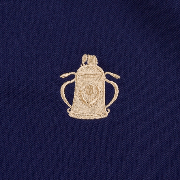 Scotland Mens Cup Winners 2026 Polo Shirt Navy - Calcutta Cup Close-up